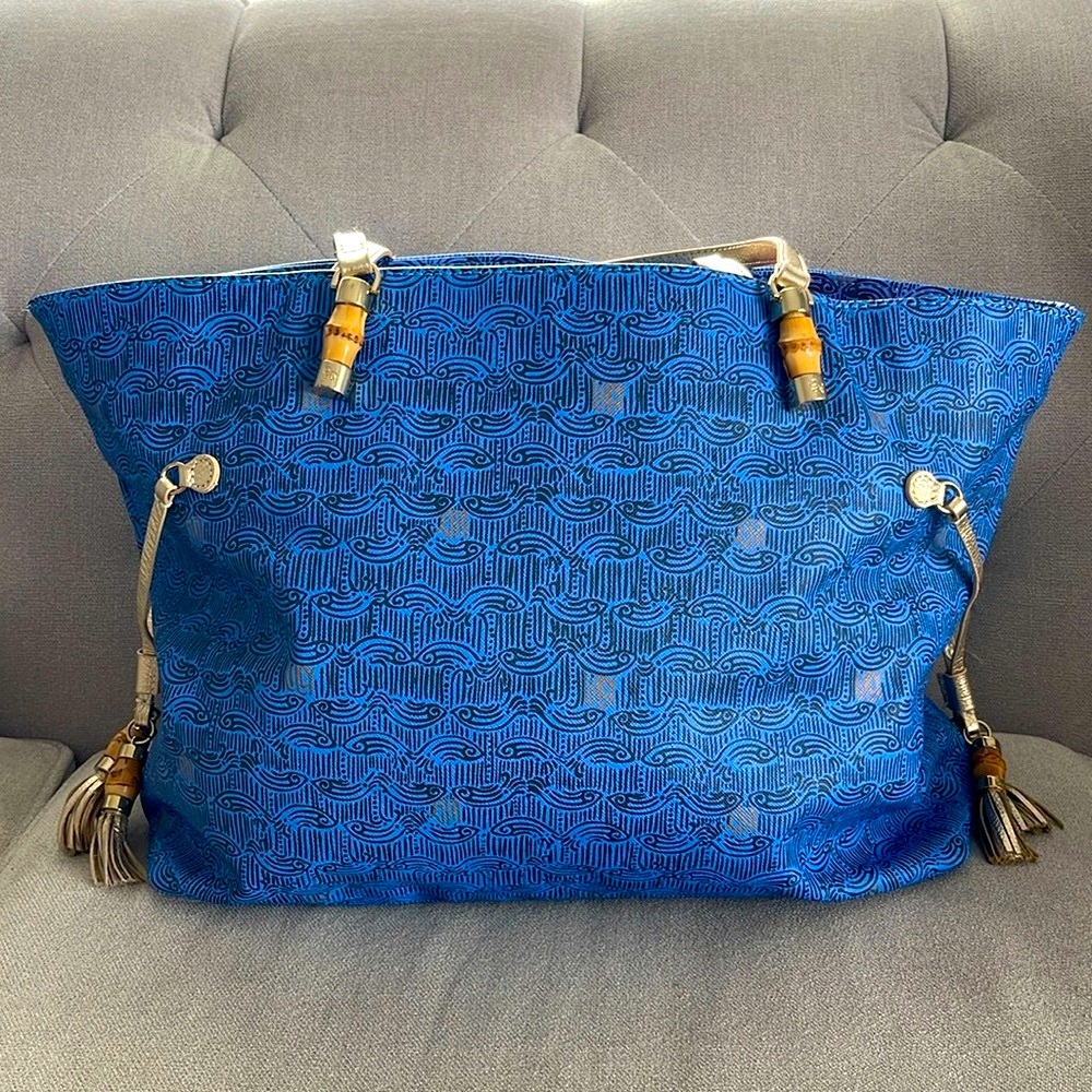 Lilly Pulitzer Bay Blue Upscale Mizner Tote